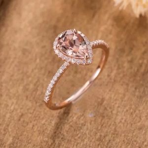 18k RG/925 Morganite and Diamond Ring